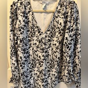 White House Black Market Patterned Blouse